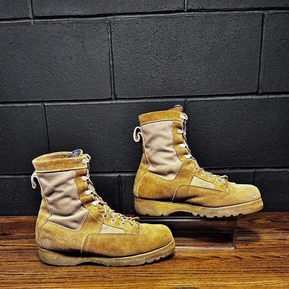 Vintage Wellco Desert Tan Leather Tactical Combat Boots USGI Men’s 8.5 Wide - Picture 2 of 8